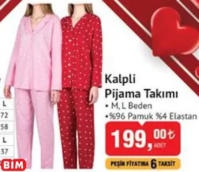 CASİLLİ KALPLİ PİJAMA TAKIMI CASİLLİ KALPLİ PİJAMA TAKIMI